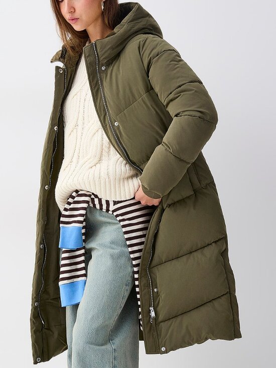 Simons Jackets & Blazers - NWT Long peachskin puffer jacket